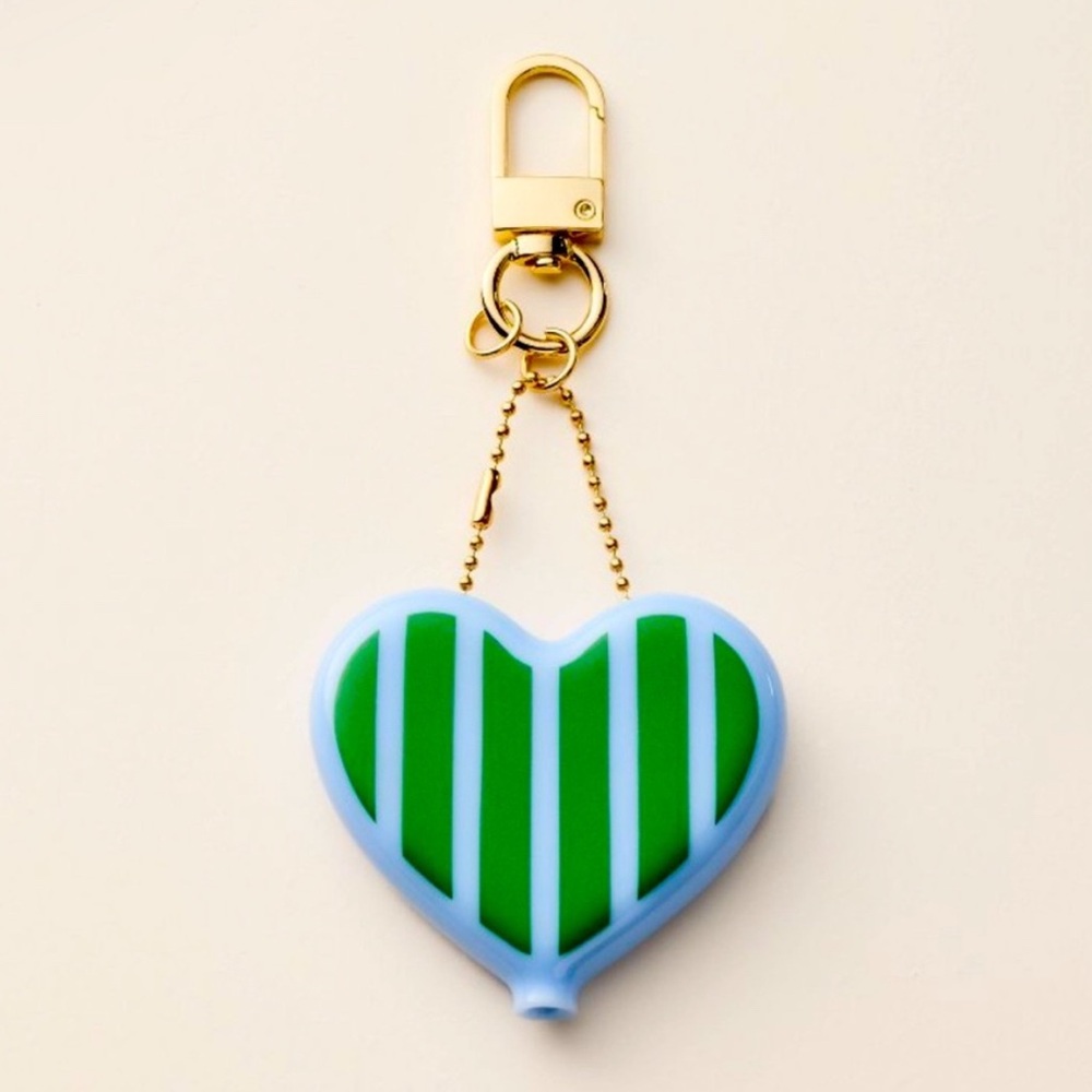 Kate Spade x Target Striped Heart Coin Purse Bag Charm Keychain **NWT**